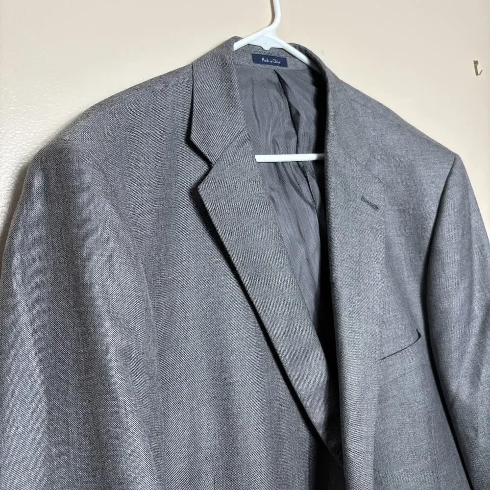 Turnbury Men’s Sport coat Blazer 52R Silk Wool 2 Button Classic Fit